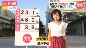 お天気キャスター酒井千佳、朝から胸チラ