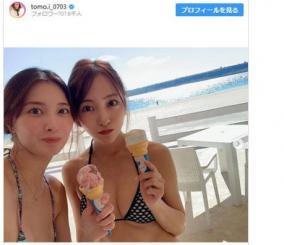 元AKBの板野友美の露出進行、インスタで下乳解放