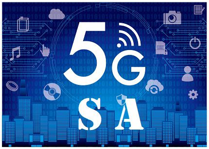 5G SAと書かれた青い画面