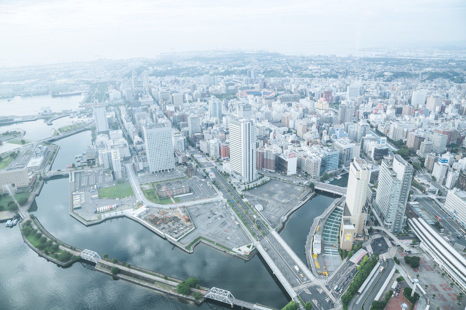 上空から撮影した横浜市