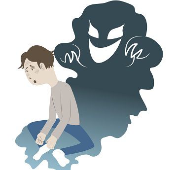 男性に襲いかかる影