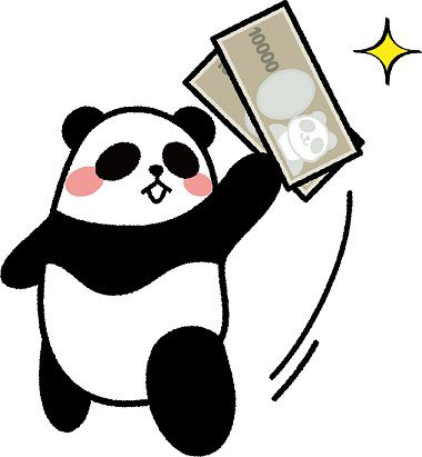 お札を掲げるくま
