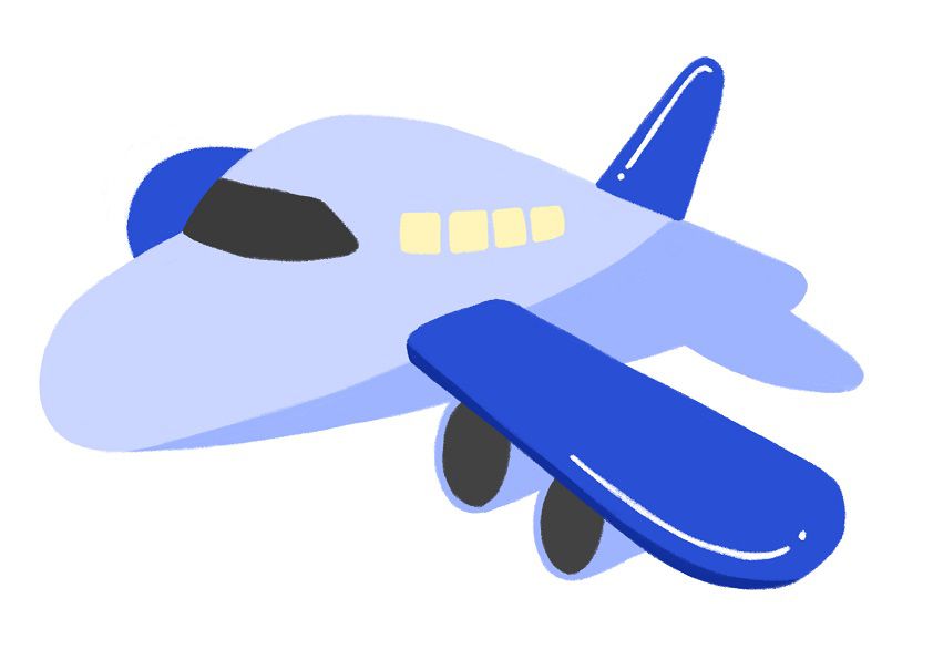青い飛行機のイラスト