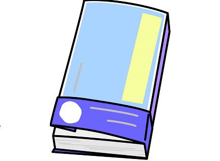 青い帯がついた水色の本