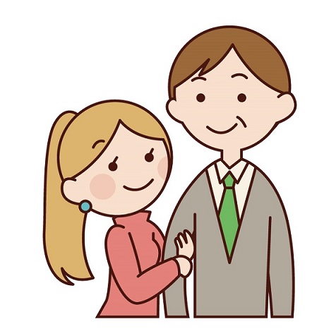 若い女の子とおじさんのカップル