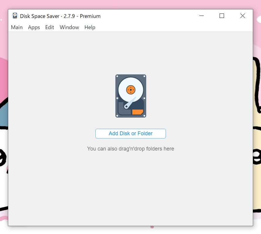 Disk Space Saverの起動画面
