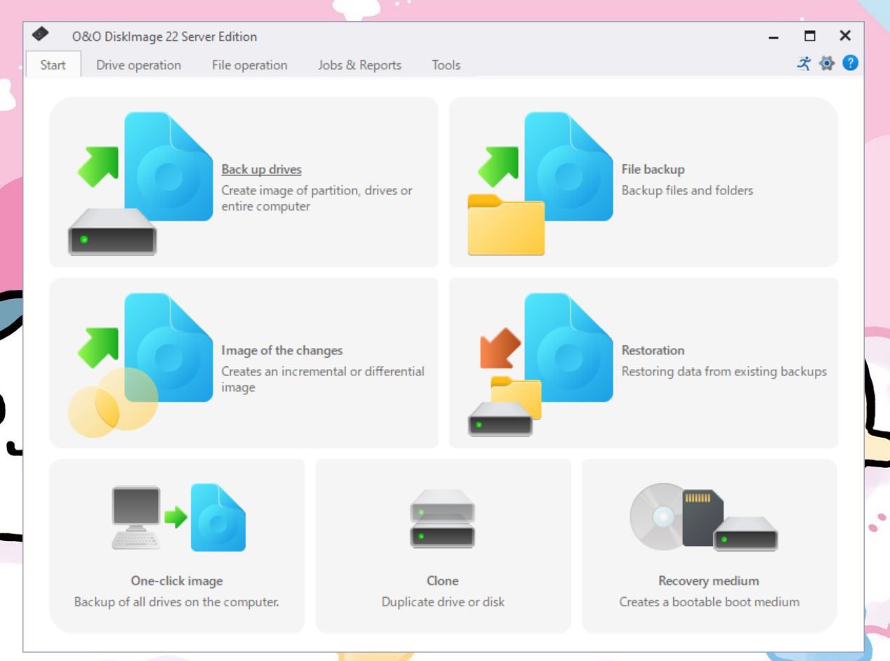 O&O DiskImageの起動画面