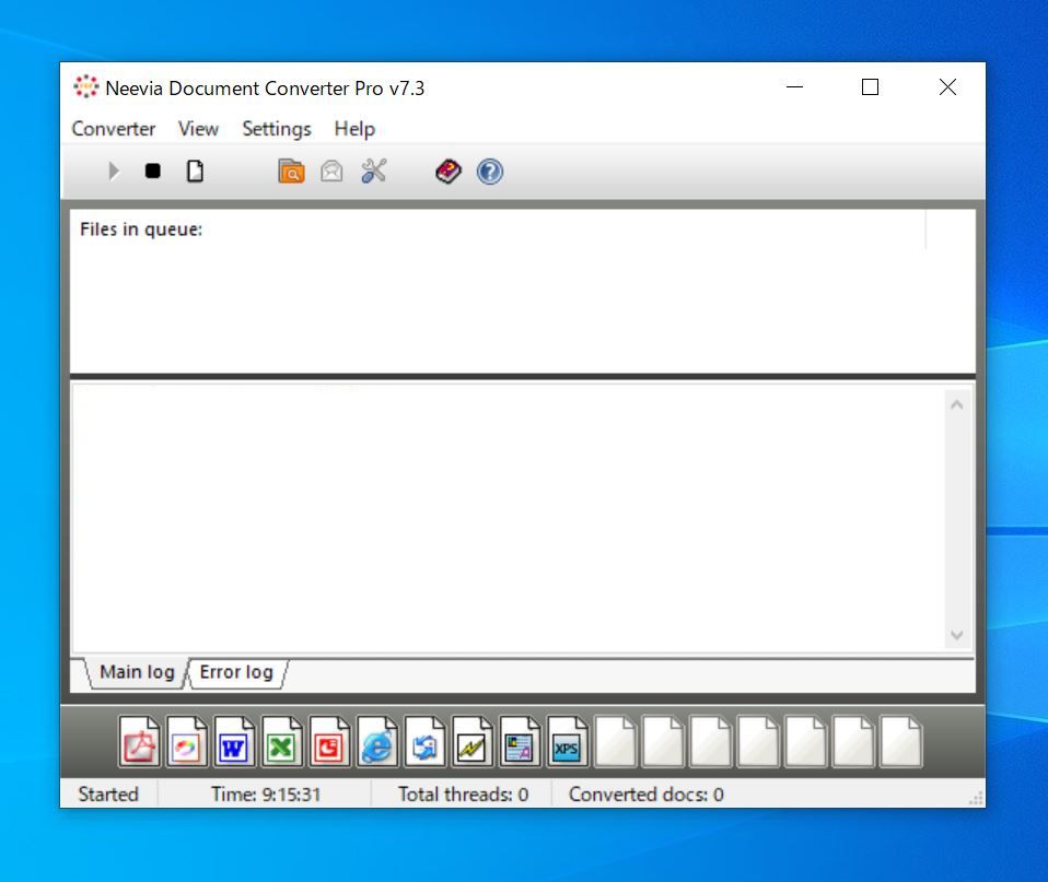 Neevia Document Converter Proの起動画面