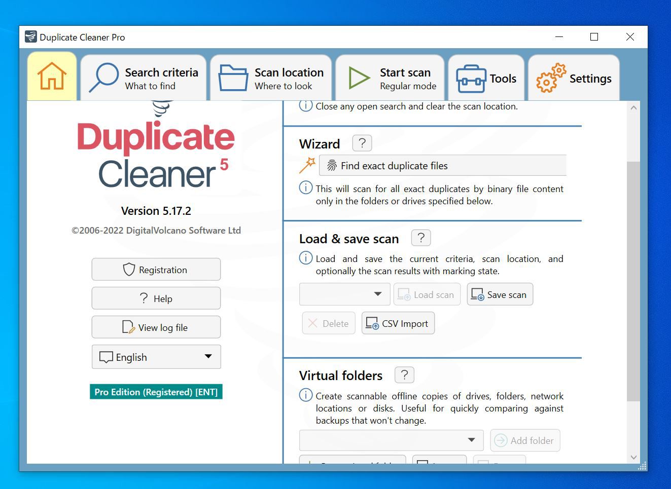 Duplicate Cleaner 5 Proの起動画面