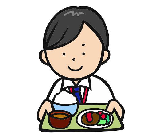 社食を食べようとする人