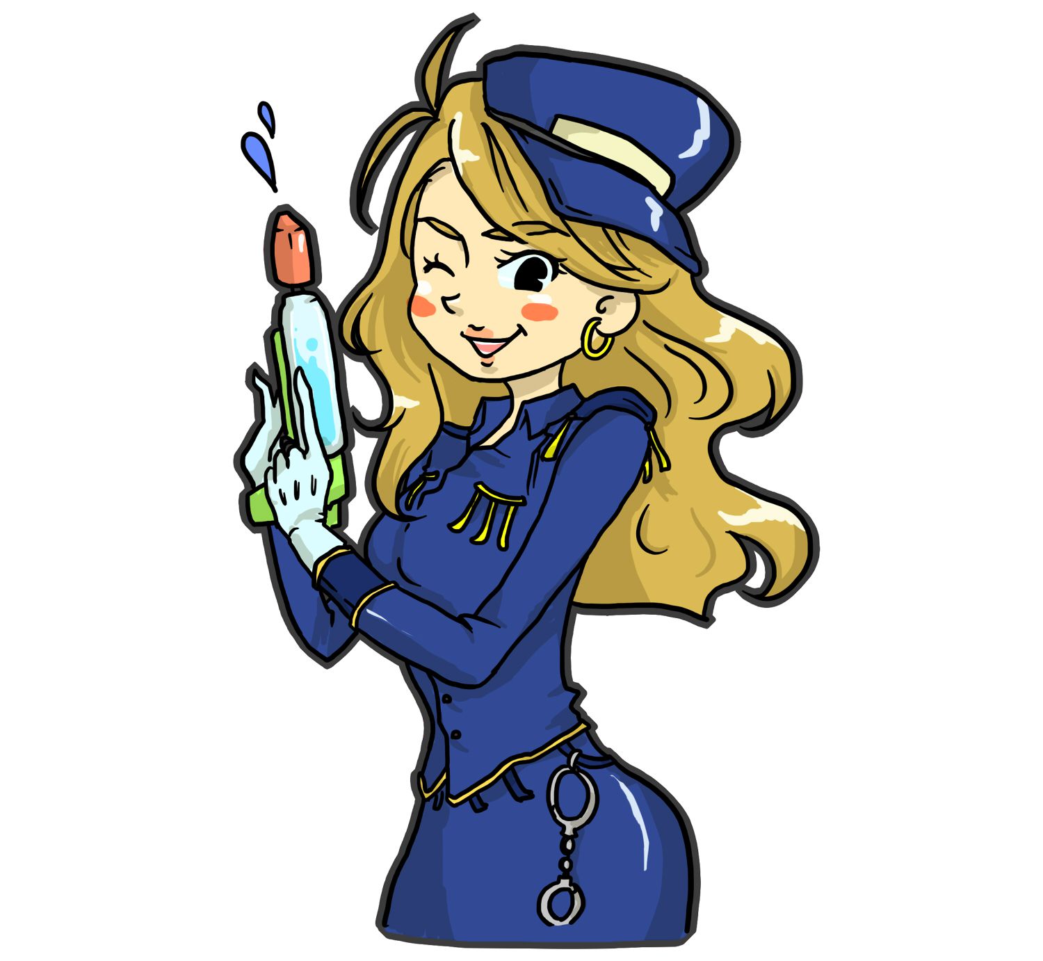 外国人女性の警察官のイラスト