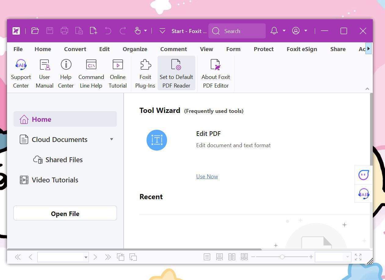 Foxit PDF Editor Proの起動画面