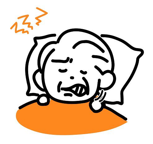 歯ぎしりをして寝るおじさんのイラスト