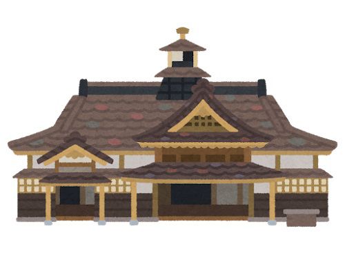 函館にある五稜郭の中に建てられた奉行所のイラスト