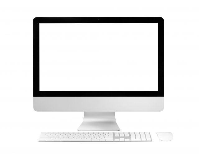 白い画面のパソコン