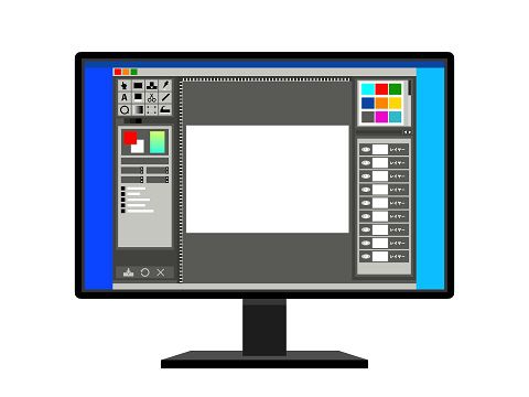 パソコン画面に映る画像編集ソフト