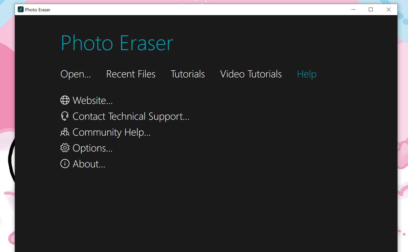 inPixio Photo Eraserの起動画面