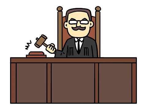 判決を下す裁判官