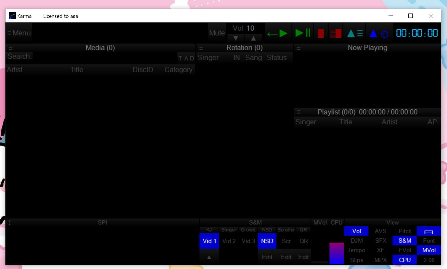 Karaosoft Karmaの起動画面