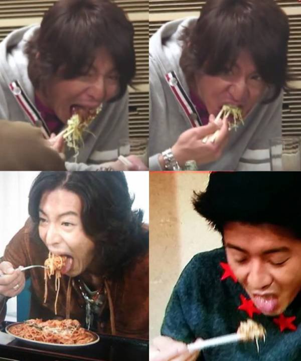 食べる男性4枚写真