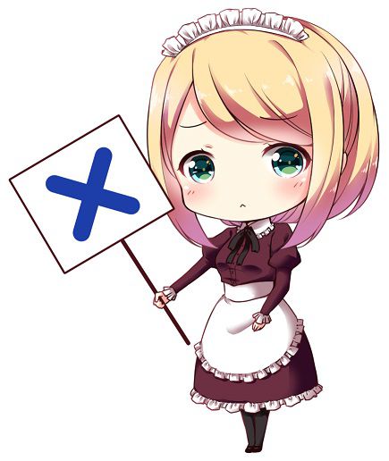 バツを出すメイドのイラスト