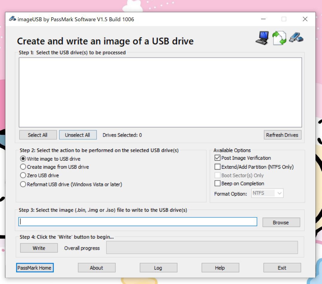 PassMark MemTest86 Proの起動画面