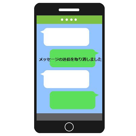 メッセージの送信を取り消しましたと書かれたチャット