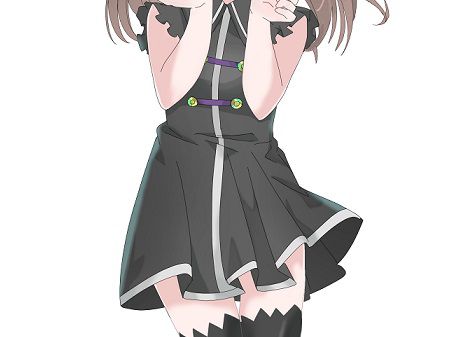 キャピッとしたポーズをする黒いミニスカートの女の子