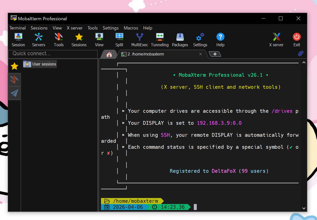 MobaXtermの起動画面