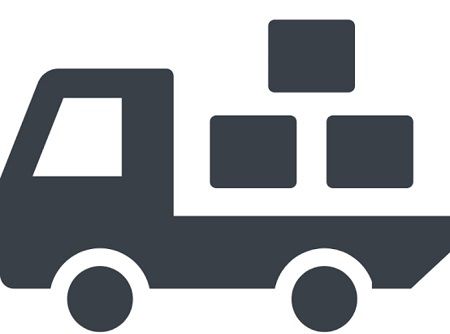 荷物を乗せたトラックのイラスト