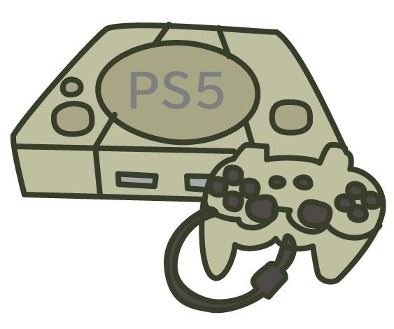 PS5と書かれたゲーム機のイラスト