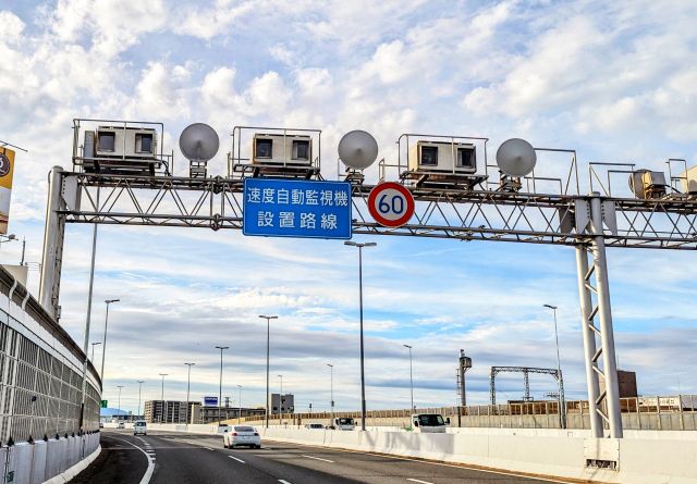 道路に設置されたオービス