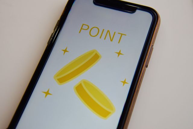 スマホ画面に表示されたポイント