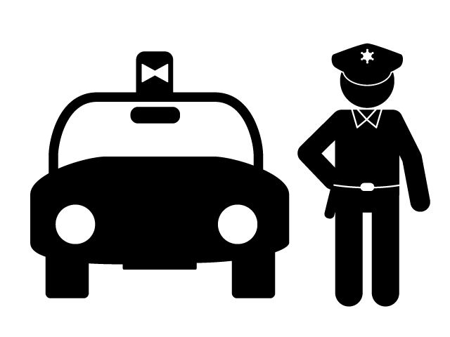 パトカーと警察官のピクトグラム