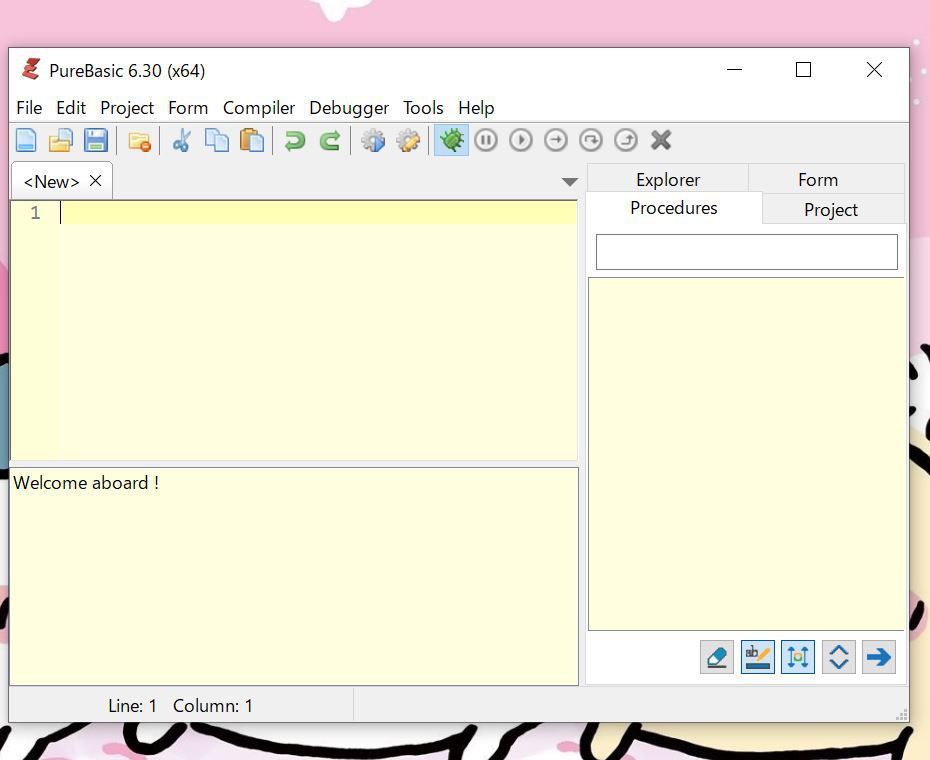PureBasicの起動画面