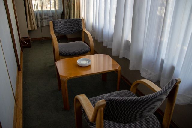 旅館の休憩スペース