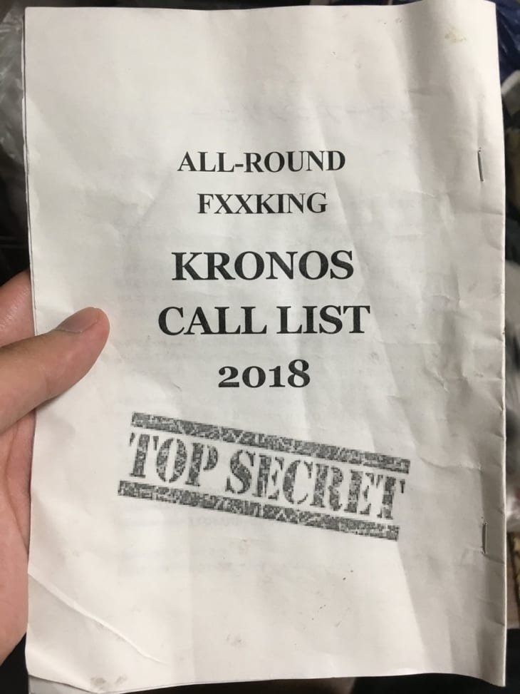 KRONOS CALL LIST