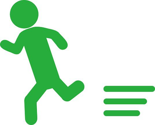 走る緑の棒人間