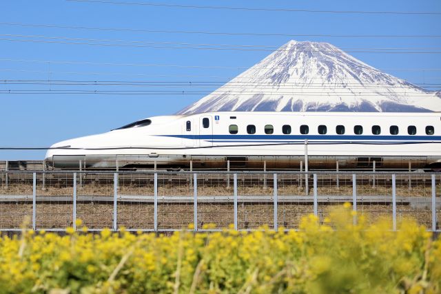 富士山の前を走る東海道新幹線