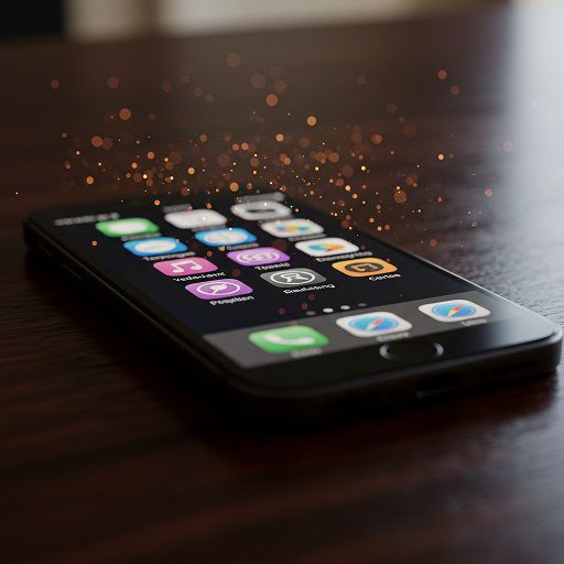 光を放つスマホ