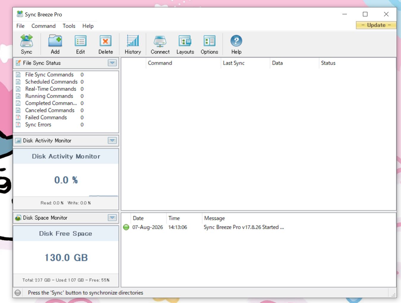 Sync Breezeの起動画面