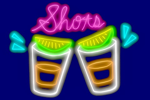 Shotsと書かれたネオン