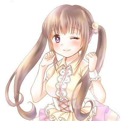 ツインテールでガッツポーズをする女性アイドル