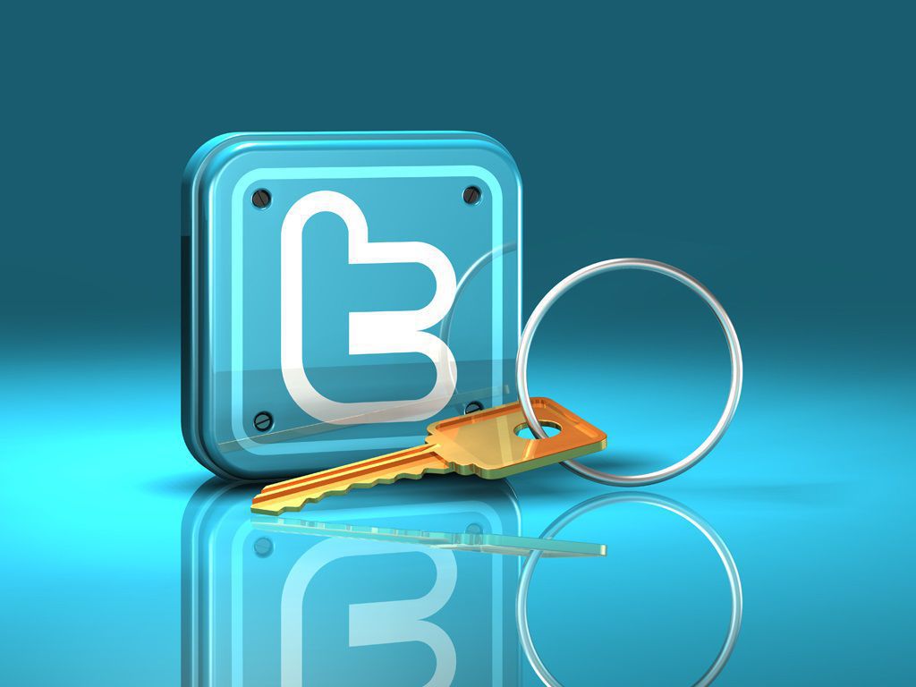 Twitterロゴと金色の鍵
