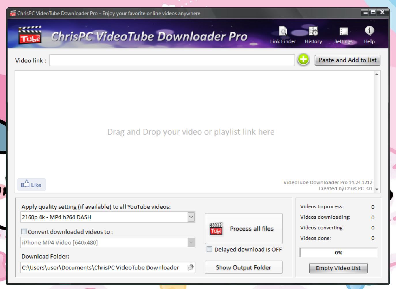 VideoTube Downloader Proの起動画面