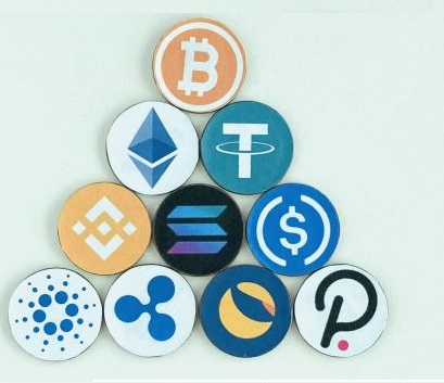 いろいろな種類の仮想通貨コイン