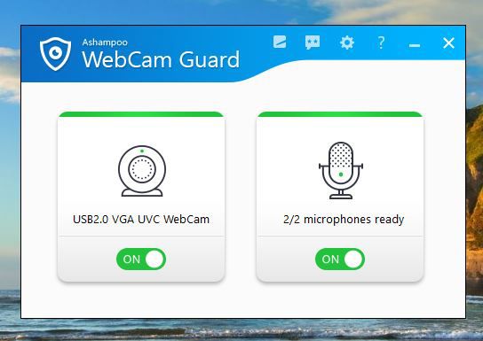 Ashampoo WebCam Guardの起動画面