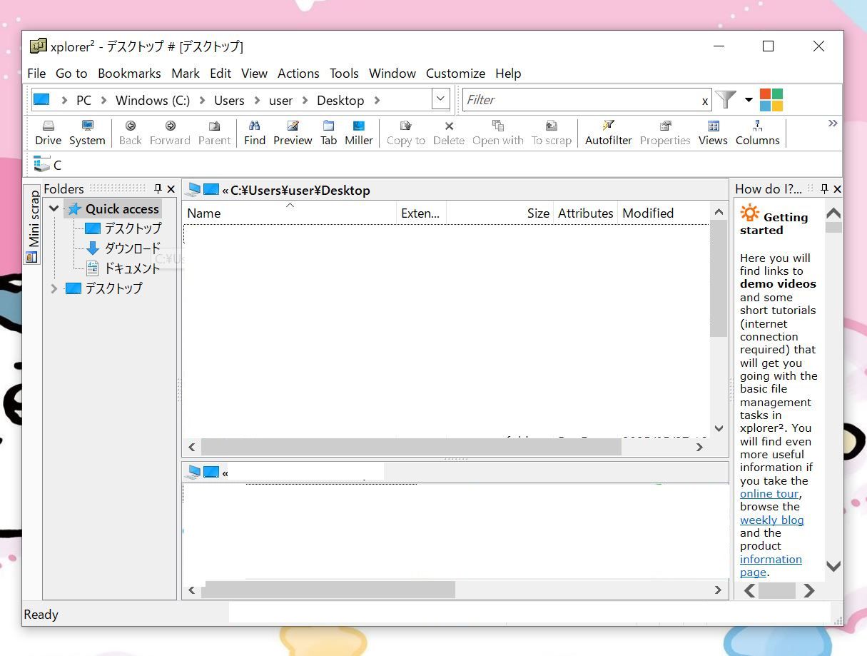 xplorer2 の起動画面
