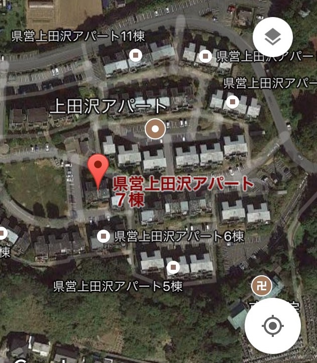 県営上田沢アパート周辺上空からの写真
