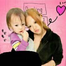 母と子の修正画像